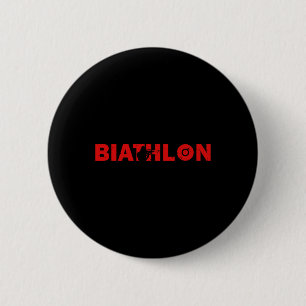 Biathlon Funny Biathlete Shooting Skiing Target Sp 6 Cm Round Badge