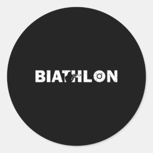 Biathlon Funny Biathlete Shooting Skiing Target Sp Classic Round Sticker