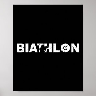 Biathlon Funny Biathlete Shooting Skiing Target Sp Poster