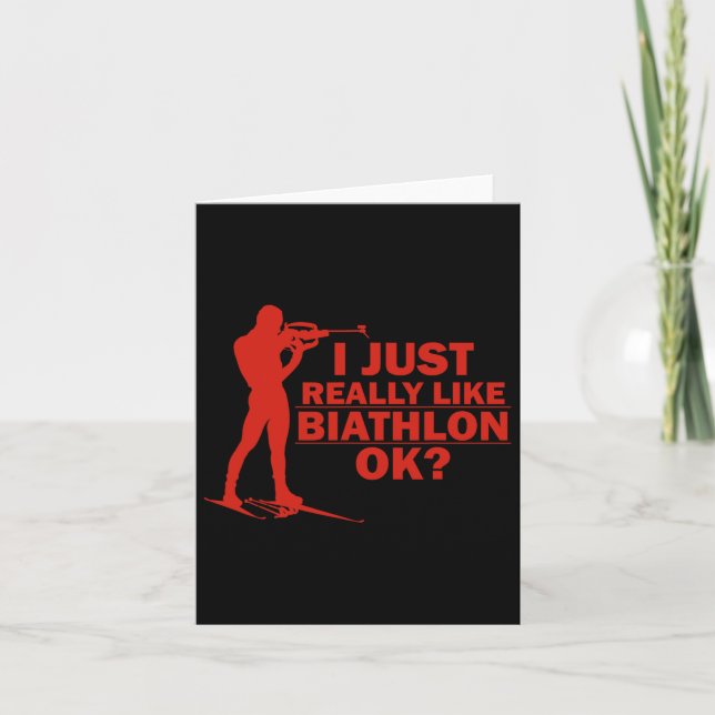 Biathlon Funny Prone Position Biathlete Shooting S Card (Front)