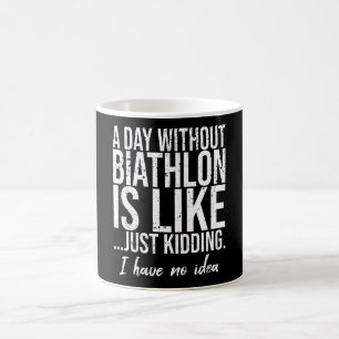 Biathlon funny sports gift idea coffee mug