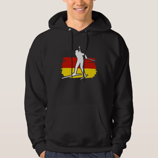 Biathlon Germany winter biathlete skier mountain Hoodie (Front)