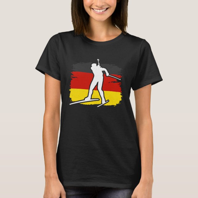 Biathlon Germany winter biathlete skier mountain T-Shirt (Front)