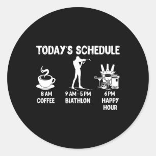 Biathlon Gift - Today's Schedule Classic Round Sticker