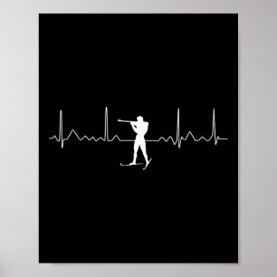 Biathlon Heartbeat - Skiing Slogan Shooting Biathl Poster