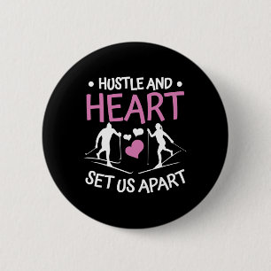 Biathlon Hustle And Heart Set Us Apart Cross Count 6 Cm Round Badge