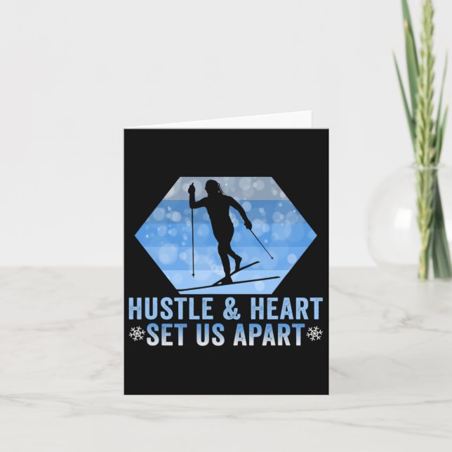 Biathlon Hustle And Heart Set Us Apart Cross Count Card (Front)