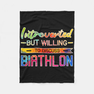 Biathlon Introverted Athlete Sports Skiing Rifle S Fleece Blanket