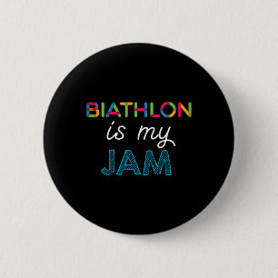 Biathlon Is My Jam Biathlon Design  6 Cm Round Badge