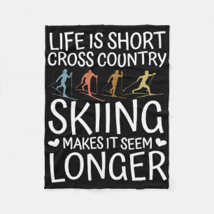 Biathlon Life Is Short Cross Country Skier Fleece Blanket