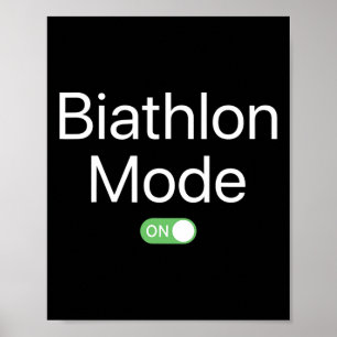 Biathlon Mode On Sports Athlete Smartphone Design Poster