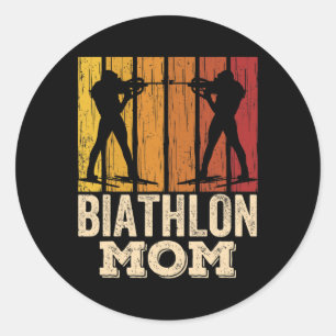 Biathlon Mum Biathlons Biathlete Sports Mother Mum Classic Round Sticker