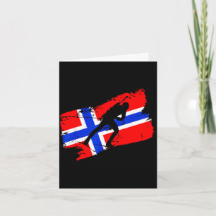 Biathlon norway flag norweigan cross country skiin card