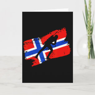 Biathlon Norway Flag Norweigan Cross Country Skiin Card
