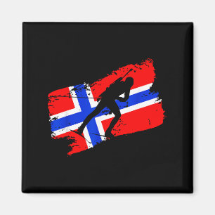 Biathlon norway flag norweigan cross country skiin magnet