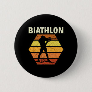 Biathlon Retro Biathlon Skiing Shooting Sport 6 Cm Round Badge