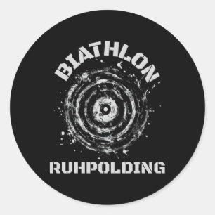 Biathlon Ruhpolding Target  Classic Round Sticker