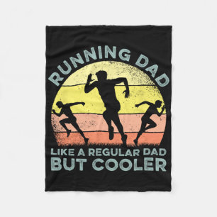Biathlon Runner Marathon Running Dad Father's Day Fleece Blanket