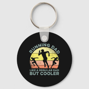 Biathlon Runner Marathon Running Dad Father's Day Key Ring