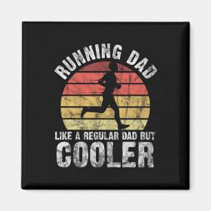 Biathlon Runner Marathon Running Dad Father's Day  Magnet