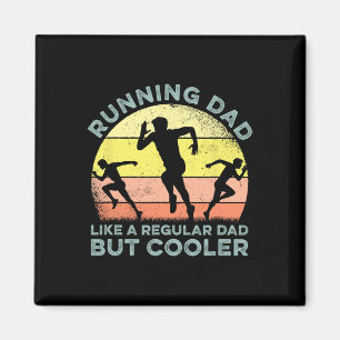 Biathlon Runner Marathon Running Dad Father's Day Magnet