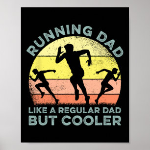 Biathlon Runner Marathon Running Dad Father's Day  Poster