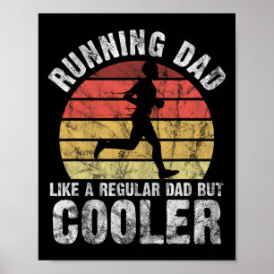 Biathlon Runner Marathon Running Dad Father's Day Poster