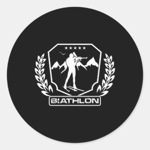 Biathlon Shoot Shooting Cross Country Skiing Biath Classic Round Sticker