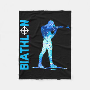 Biathlon Shooting And Skiing Winter Sports Fleece Blanket