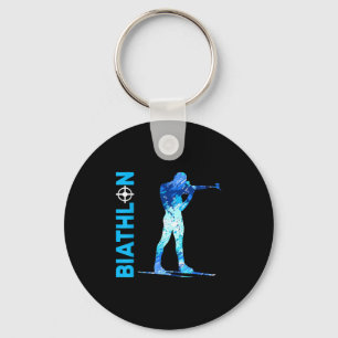 Biathlon Shooting And Skiing Winter Sports Key Ring