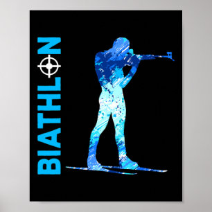 Biathlon Shooting And Skiing Winter Sports Poster