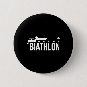Biathlon Shooting Gun Skiing Biathlete 6 Cm Round Badge