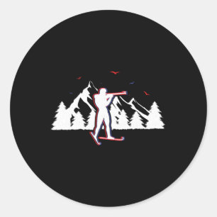 Biathlon Shooting Sport Target Skiing Competition Classic Round Sticker