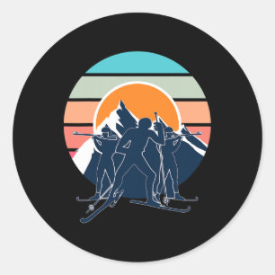Biathlon Shooting Sport Target Skiing Competition Classic Round Sticker