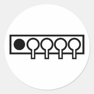 Biathlon shooting target classic round sticker