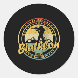 Biathlon Ski Biathlet Winter Sports Cross-country Classic Round Sticker