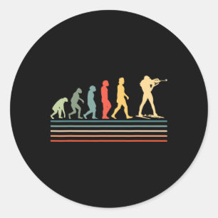 Biathlon Ski Biathlet Winter Sports Cross-country  Classic Round Sticker