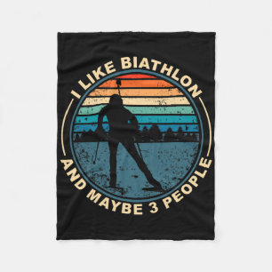 Biathlon Ski Biathlet Winter Sports Cross-country  Fleece Blanket