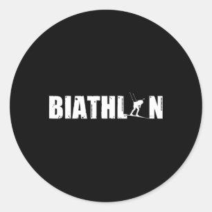 Biathlon Ski De Fond Biathlones  Classic Round Sticker