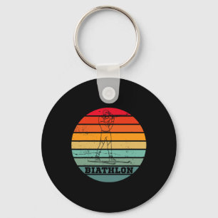 Biathlon Ski Skier Cross-country Ski Trail 10  Key Ring