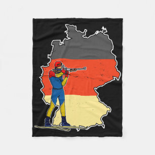 Biathlon Ski Skier Cross-country Ski Trail 11 Fleece Blanket