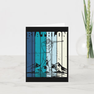 Biathlon Ski Skier Cross-country Ski Trail 12 Card