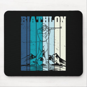 Biathlon Ski Skier Cross-country Ski Trail 12 Mouse Pad