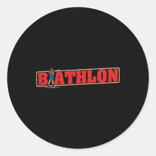 Biathlon Ski Skier Cross-country Ski Trail 14 Classic Round Sticker