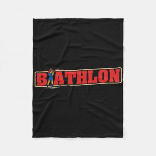 Biathlon Ski Skier Cross-country Ski Trail 14  Fleece Blanket