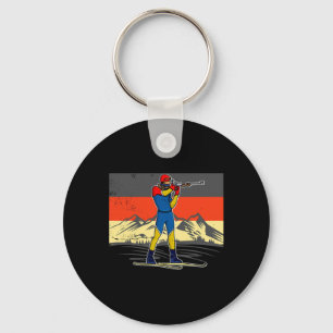 Biathlon Ski Skier Cross-country Ski Trail 15 Key Ring