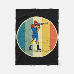 Biathlon Ski Skier Cross-country Ski Trail 2 Fleece Blanket