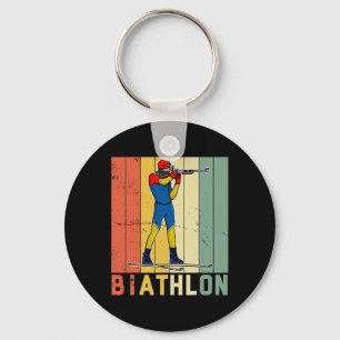 Biathlon Ski Skier Cross-country Ski Trail 3  Key Ring