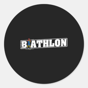 Biathlon Ski Skier Cross-country Ski Trail 5 Classic Round Sticker