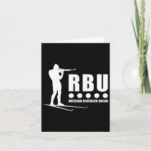 Biathlon Ski Skier Winter Sports Cross-country Rus Card